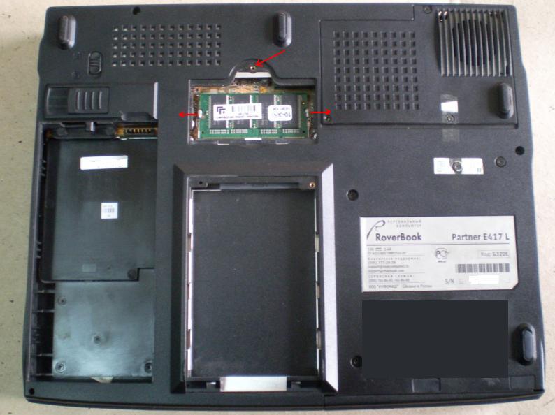 RoverBook Partner E417L	remove the memory.